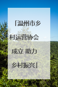 温州市乡村运营协会成立 助力乡村振兴