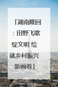 湖南隆回：田野飞歌绽文明 绘就乡村振兴新画卷