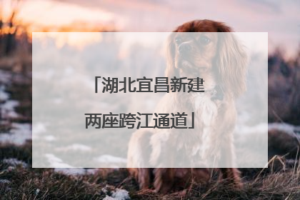 湖北宜昌新建两座跨江通道
