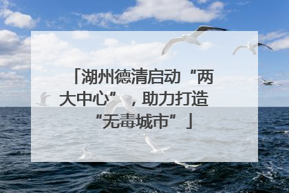 湖州德清启动“两大中心”，助力打造“无毒城市”