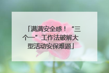 满满安全感！“三个一”工作法破解大型活动安保难题