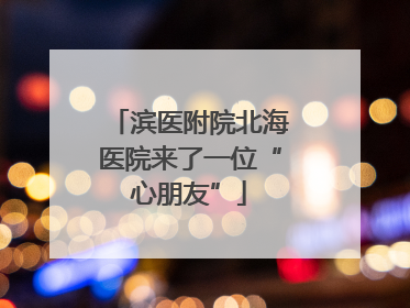 滨医附院北海医院来了一位“心朋友”