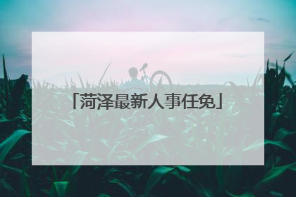 菏泽最新人事任免