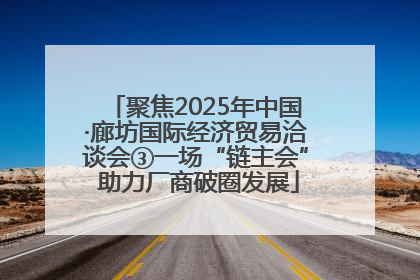 聚焦2025年中国·廊坊国际经济贸易洽谈会③一场“链主会” 助力厂商破圈发展