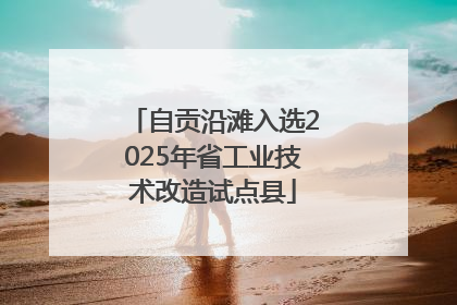 自贡沿滩入选2025年省工业技术改造试点县