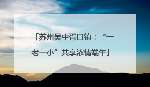 苏州吴中胥口镇：“一老一小”共享浓情端午