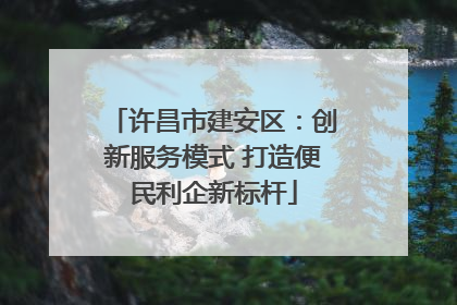 许昌市建安区：创新服务模式 打造便民利企新标杆