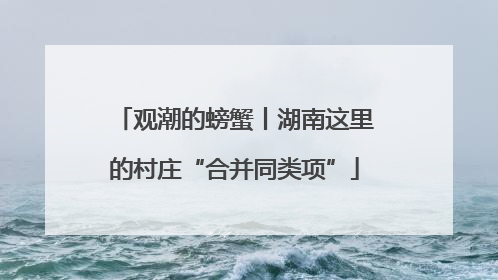 观潮的螃蟹丨湖南这里的村庄“合并同类项”