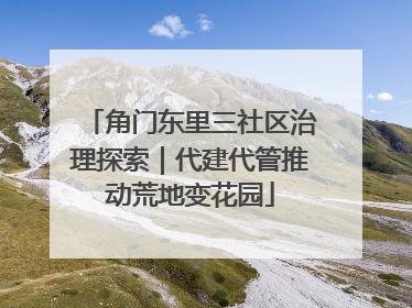角门东里三社区治理探索｜代建代管推动荒地变花园