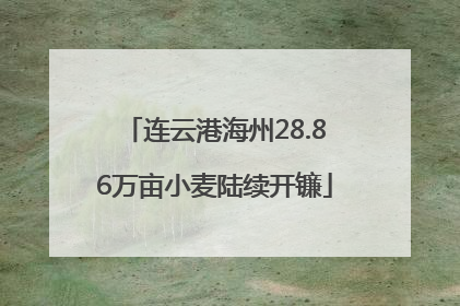 连云港海州28.86万亩小麦陆续开镰