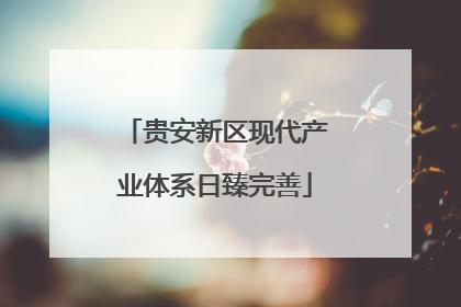贵安新区现代产业体系日臻完善