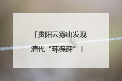 贵阳云雾山发现清代“环保碑”