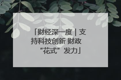 财经深一度｜支持科技创新 财政“花式”发力