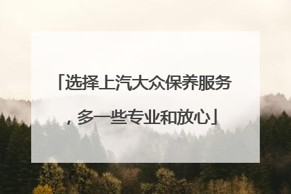 选择上汽大众保养服务，多一些专业和放心