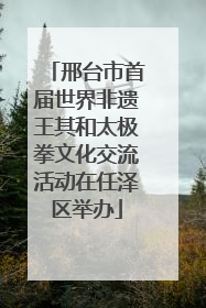 邢台市首届世界非遗王其和太极拳文化交流活动在任泽区举办