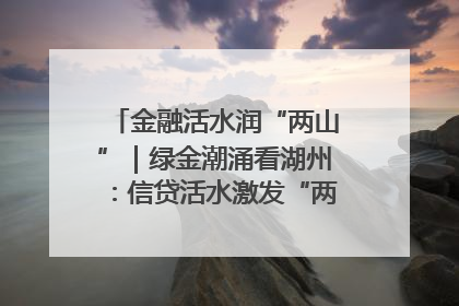 金融活水润“两山”｜绿金潮涌看湖州：信贷活水激发“两山”转化势能