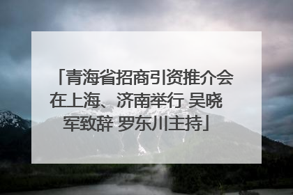 青海省招商引资推介会在上海、济南举行 吴晓军致辞 罗东川主持