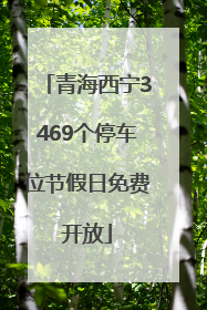 青海西宁3469个停车位节假日免费开放