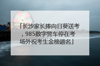 长沙家长捧向日葵送考，985数字警车停在考场外祝考生金榜题名
