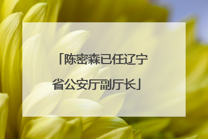 陈密森已任辽宁省公安厅副厅长
