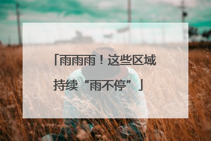 雨雨雨！这些区域持续“雨不停”