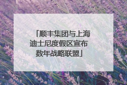 顺丰集团与上海迪士尼度假区宣布数年战略联盟