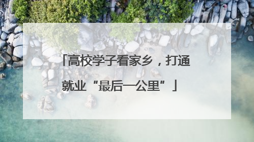 高校学子看家乡，打通就业“最后一公里”