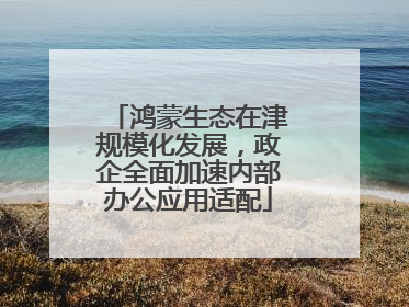 鸿蒙生态在津规模化发展，政企全面加速内部办公应用适配