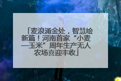 麦浪涌金处，智慧绘新篇！河南首家“小麦—玉米”周年生产无人农场喜迎丰收