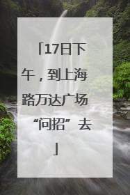 17日下午，到上海路万达广场“问招”去