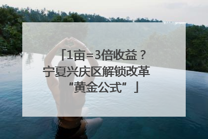 1亩=3倍收益？宁夏兴庆区解锁改革“黄金公式”