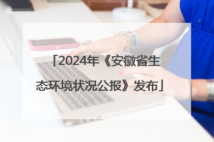 2024年《安徽省生态环境状况公报》发布