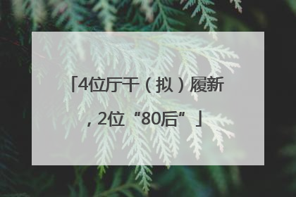 4位厅干（拟）履新，2位“80后”
