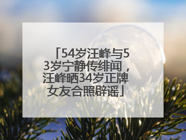 54岁汪峰与53岁宁静传绯闻，汪峰晒34岁正牌女友合照辟谣