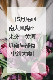 5月底河南大风降雨来袭！黄河以南局部有中到大雨