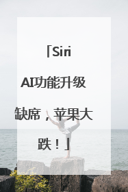 Siri AI功能升级缺席，苹果大跌！
